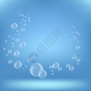 绘画般的触感肥皂泡沫气泡蓝色曲线团体插图气球飞行喜悦绘画正方形设计图片