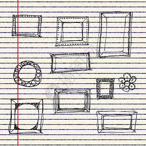 家具轮播页在一行纸页上显示框架的插图设计图片
