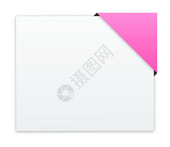粉红色标签带有空粉红色角的矩形框设计图片