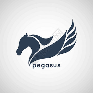 马图标pegasus 徽标矢量马术翅膀动物野马力量速度自由插图运动白色设计图片