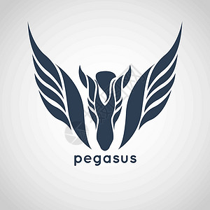 矢量翅膀pegasus 徽标矢量马术野马运动标识艺术插图速度动物白色翅膀设计图片