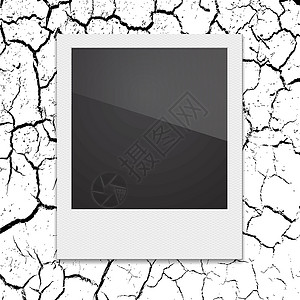 宝丽来纸背景裂缝沙漠上的回流极光相框 Vect设计图片