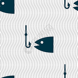 科奎尔河灯塔渔船图标符号 无缝模式与几何纹理 矢量元素灯塔活动罗盘乐趣运动鱼饵爱好海洋钓鱼设计图片