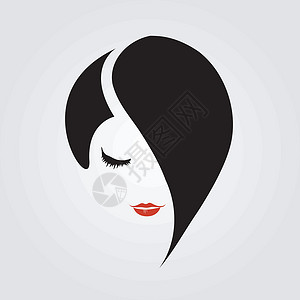 口红免抠素材红口红和化印发型女人设计图片