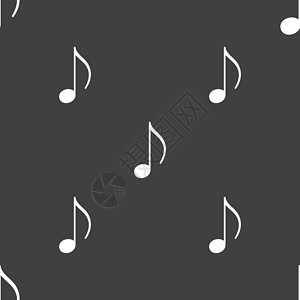 灰色漂浮音符音符 音乐 铃声图标符号 灰色背景上的无缝模式 矢量笔记乐器音乐播放器电话制作者旋律记录软件列表娱乐设计图片
