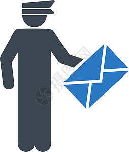 Postman 图标邮差导游后勤船运男人工作电子邮件字形邮政男性图片