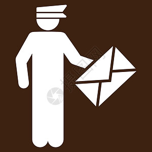 Postman 图标导游纸盒送货司机船运信封载体后勤明信片邮箱图片