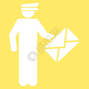 Postman 图标导游纸盒明信片运输后勤男人字形载体职业邮差图片