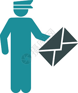 软包背景素材商业Bicola Set 的邮件图标字形明信片包装邮箱职业邮政邮寄信使电子邮件蓝色设计图片