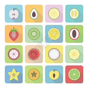 鲜荔枝水果果食物奇异果营养种子美食柠檬西瓜插图榴莲山竹设计图片