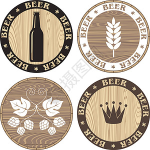 啤酒素材标签啤酒元素饮料绘画插图酒精酒花火腿啤酒厂商业玻璃节日设计图片