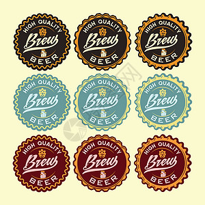 心形啤酒标签啤酒元素酒花节日酒精酒吧框架标签派对插图艺术啤酒厂设计图片