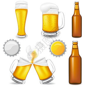 啤酒鱼啤酒元素标签玻璃瓶子酒精酒吧饮料商业金子啤酒厂绘画设计图片