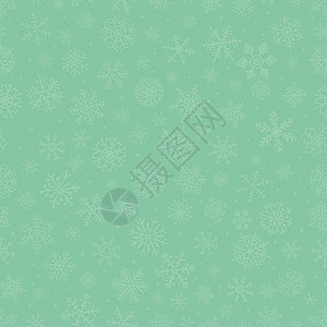 绿毛细的冬季雪花 无缝面面纸背景背景图片