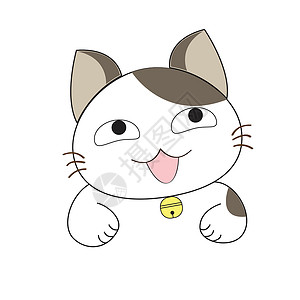 笑着的猫可爱的猫咪性格猫科吉祥物宠物白色灰色收藏胡须漫画男性微笑设计图片