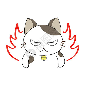 生气的猫可爱的猫咪性格漫画微笑绘画白色吉祥物灰色动物猫科男性卡通片设计图片