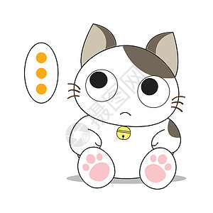 可爱快乐猫可爱的猫咪性格绘画乐趣吉祥物胡须白色插图宠物动物虎斑灰色设计图片