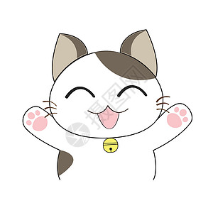 可爱快乐猫可爱的猫咪性格乐趣灰色虎斑收藏微笑宠物白色男性胡须漫画设计图片
