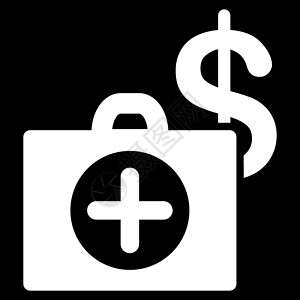 支付保健护理图标利润黑色背景药店帮助卫生药品工具箱急救货币图片