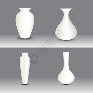 瓮白色花瓶集 矢量对象设计图片