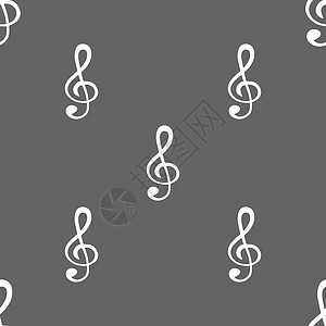 签名灰色灰色背景上的无缝模式 矢量 X喇叭颤声高音小提琴插图谱号歌曲签名音乐家吉他手设计图片