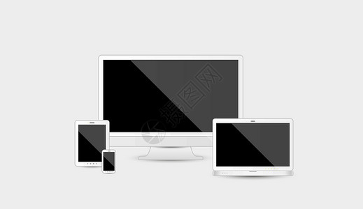 多媒体设备商业药片黑色电话白色桌面屏幕电视笔记本技术图片