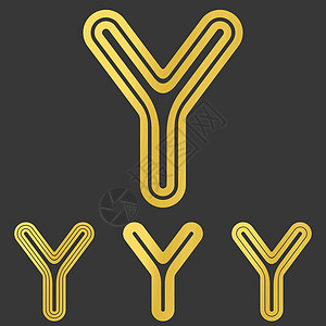 网页导航元素金线Y字母标识设计套件设计图片