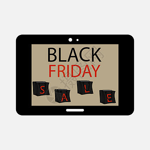 黑色星期五平板电脑销售工具背景图片