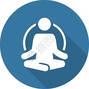 禅瑜伽瑜伽健身图标 平面设计阴影专注黑色咒语上行数字男人冥想闲暇运动设计图片