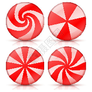 抽象设计要素圆圈插图线条曲线体积风格红色装饰条纹白色图片