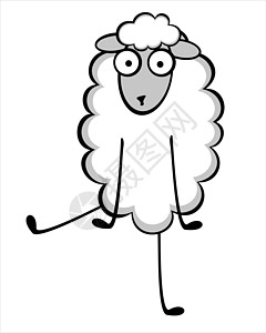 可爱的绵羊有趣的年轻绵羊漫画卡通片插图农民棉布艺术夹子婴儿动物农家院设计图片