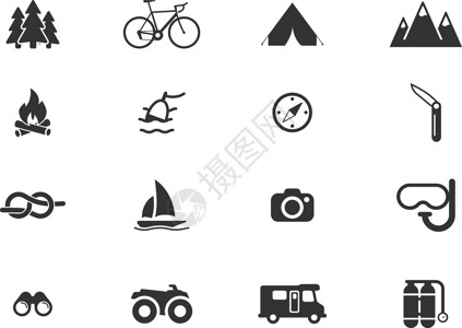 新疆旅游图积极的娱乐图标 se图标集男人汽艇旅行游泳闲暇假期松树旅游绘画设计图片