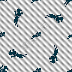 马鲁克赛马 德比 马术运动 赛马图标标志的轮廓 具有几何纹理的无缝模式 韦克托马背骑术男人技术跑马场速度小跑马匹行动动物设计图片