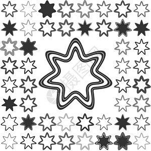 线形恒星标志设计套件标识宗教身份多边形七边形条纹按钮公司企业导航图片