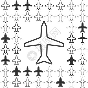 硕放机场线性飞机图标设计套件设计图片