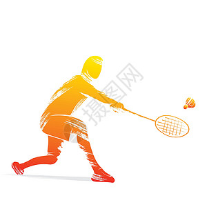 切橙子男人羽毛球玩家设计矢量锻炼黑色工作室活动笔刷白色男人游戏运动蓝色设计图片
