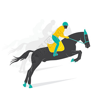 黄色的马equertrian 游戏玩家设计矢量设计图片