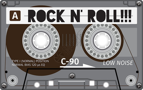 酷我音乐带有我名字的老式磁带盒模拟收音机歌曲空白录音机袖珍玩家岩石立体声插图设计图片