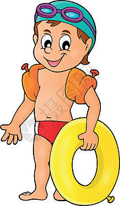 游泳帽小型游泳者主题图1设计图片