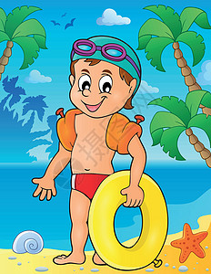 孩子海小型游泳者主题图2设计图片