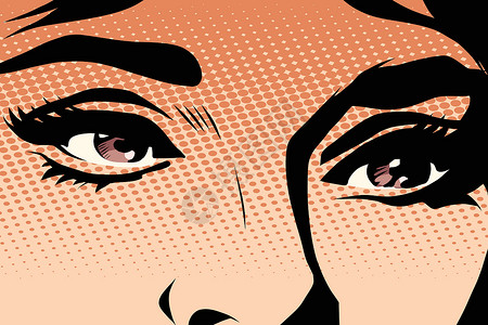 眉粉盒棕眼女流行艺术设计图片
