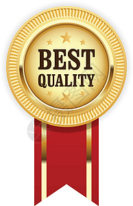 品质保证印章金金奖章 红丝带最佳品质设计图片
