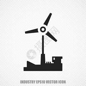 电气工业操纵向量风车图标 现代平板设计设计图片