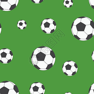 足球门素材无缝图案背景与足球设计图片