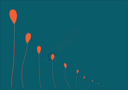 橙色线条气球橙色气球喜悦惊喜通货膨胀狂欢反射艺术橙子玩具悬浮橡皮设计图片