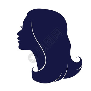 发型剪影女人的脸轮廓 女性头像剪影设计图片