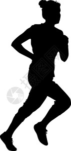跑步矢量图上的剪影赛跑者 矢量图赛跑者团体竞赛女性街道冠军运动行动女士运动员设计图片