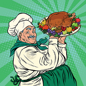 圣诞节火鸡土耳其烤烤炉厨师设计图片