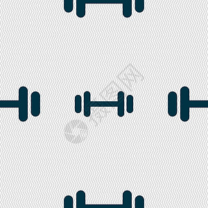 萨兰托杠铃图标标志 具有几何纹理的无缝模式 韦克托哑铃手臂举重运动合金肌肉金属训练健身房活动设计图片