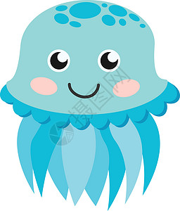 美杜莎可爱的水母喜剧人物海洋动物矢量图解设计图片